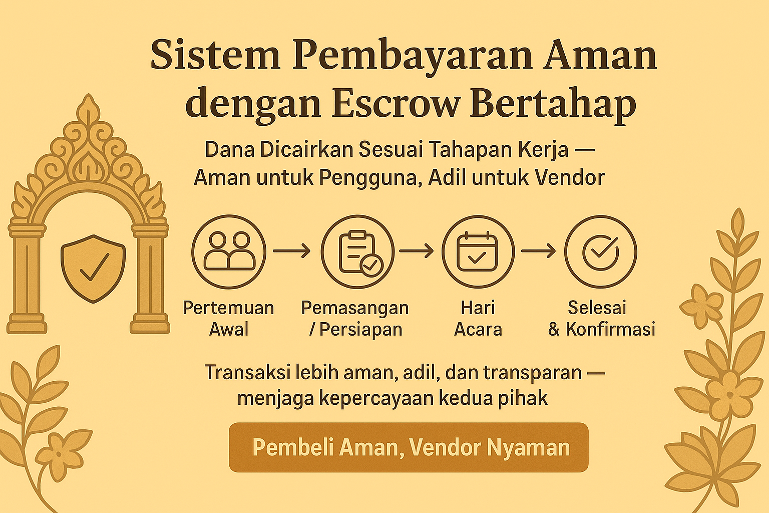 Sistem Pembayaran Aman dengan Escrow Bertahap – Pembeli Aman, Vendor Nyaman